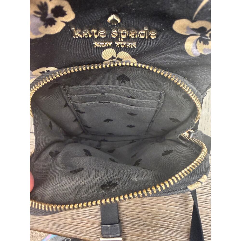 Kate Spade Nylon Floral Crossbody Phone Bag Black - Picture 5 of 12
